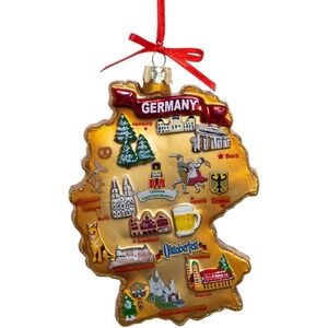 Noble Gems Germany Map Ornament 5in